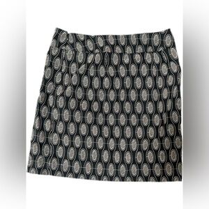 Ann Taylor Loft Black &‎ White Cotton Embroidered Mini Skirt Size 2